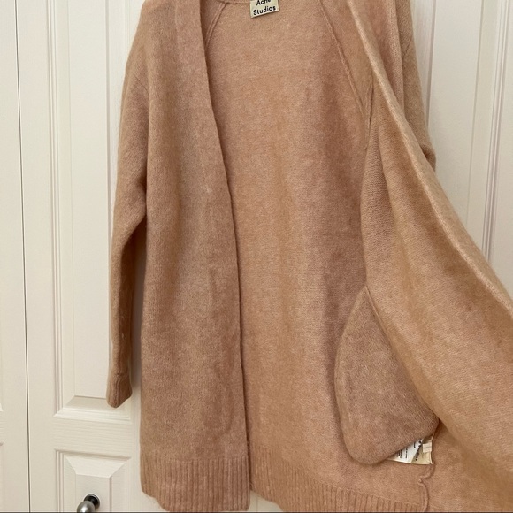 Acne Studios Raya Sh Mohair Powder Pink In Mohair-blend Cardigan - Picture 5 of 15